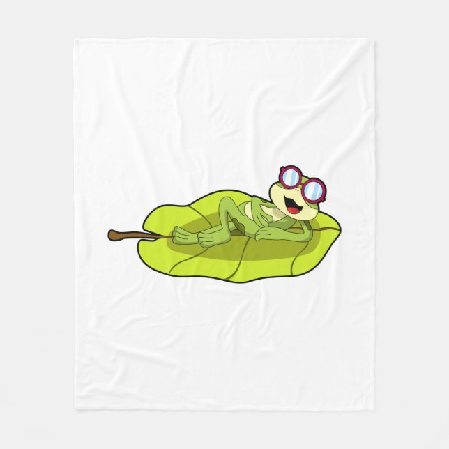 Frog with Sunglasses Fleece Blanket (Front)