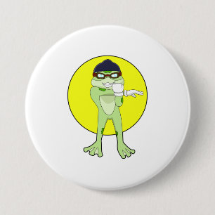 Frog with Swimming goggles 7.5 Cm Round Badge