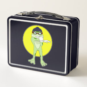 Frog with Swimming goggles Metal Lunch Box