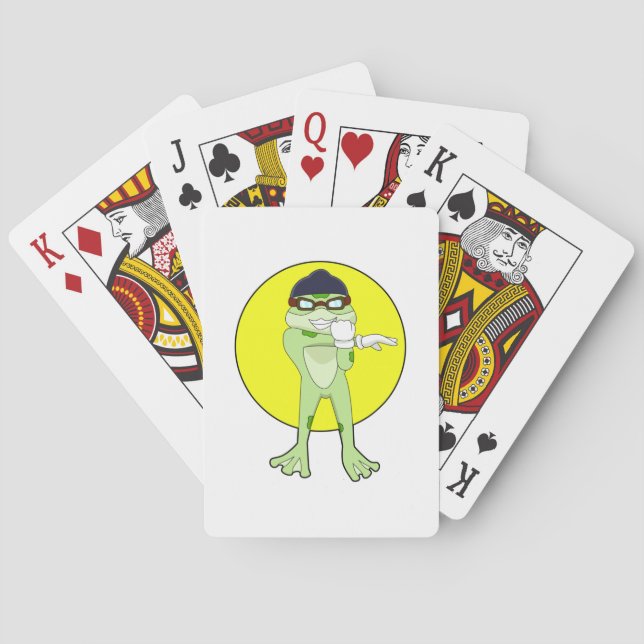 Frog with Swimming goggles Playing Cards (Back)