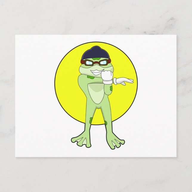 Frog with Swimming goggles Postcard (Front)