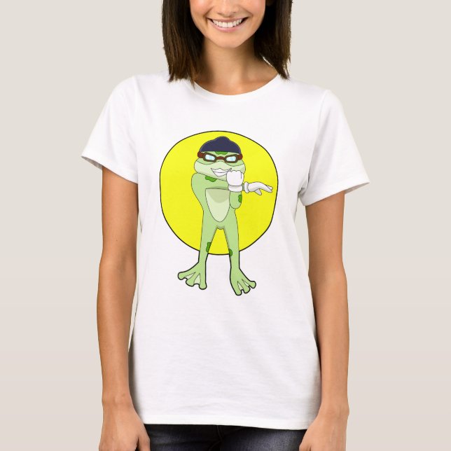 Frog with Swimming goggles T-Shirt (Front)