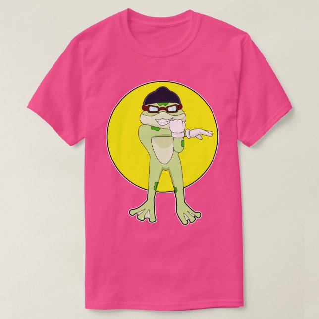 Frog with Swimming goggles T-Shirt (Design Front)