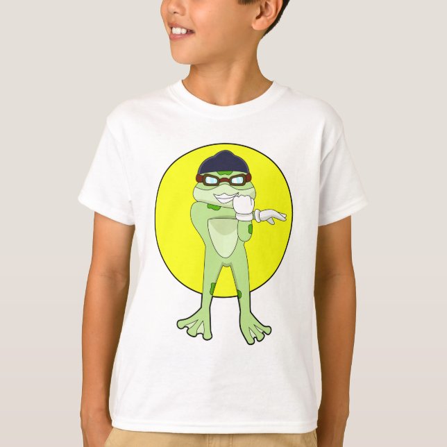 Frog with Swimming goggles T-Shirt (Front)
