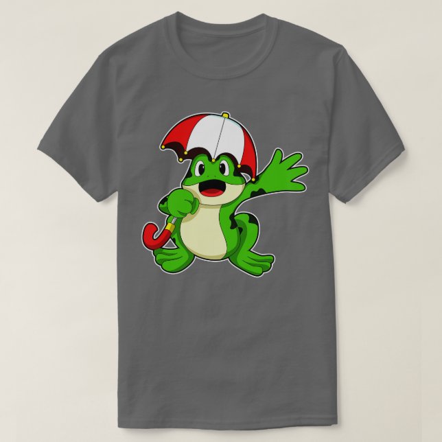 Frog with Umbrella T-Shirt (Design Front)