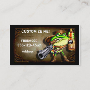 Frog Wood Business Card ( Cowboy Frog)