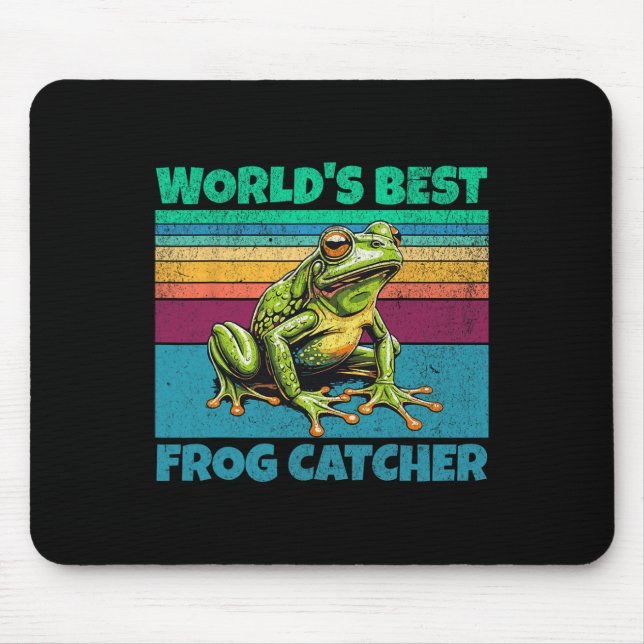 Frog Worlds Best Toad Catcher Funny Amphibian Hunt Mouse Mat (Front)