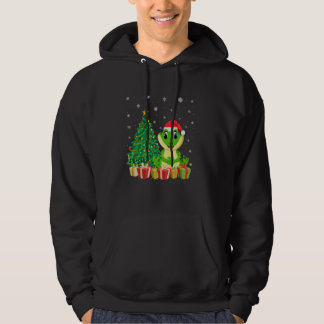 Frog Xmas Tree Lighting Santa Hat Frog Christmas Hoodie