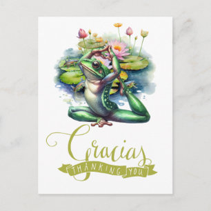 Frog Yoga Meditation in the pond  Postcard