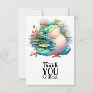 Frog Yoga Meditation in the pond Thank You Card