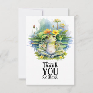 Frog Yoga Meditation in the pond  Thank You Card
