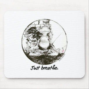 Frog Zen Yoga Just Breath Meditation Art Ink  Mouse Mat
