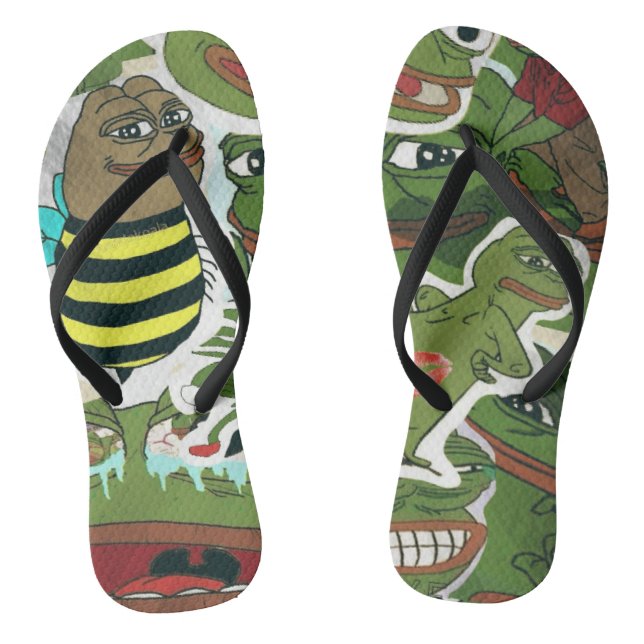 Froge Collage Flip Flops (Footbed)