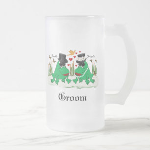 Frogette & Freddy Frog Frosted Glass Beer Mug
