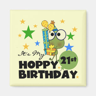 Froggie Hoppy 21st Birthday Magnet