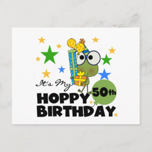 Froggie Hoppy 50th Birthday Postcard