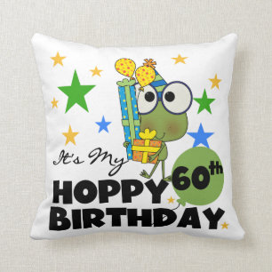 Froggie Hoppy 60th Birthday Cushion