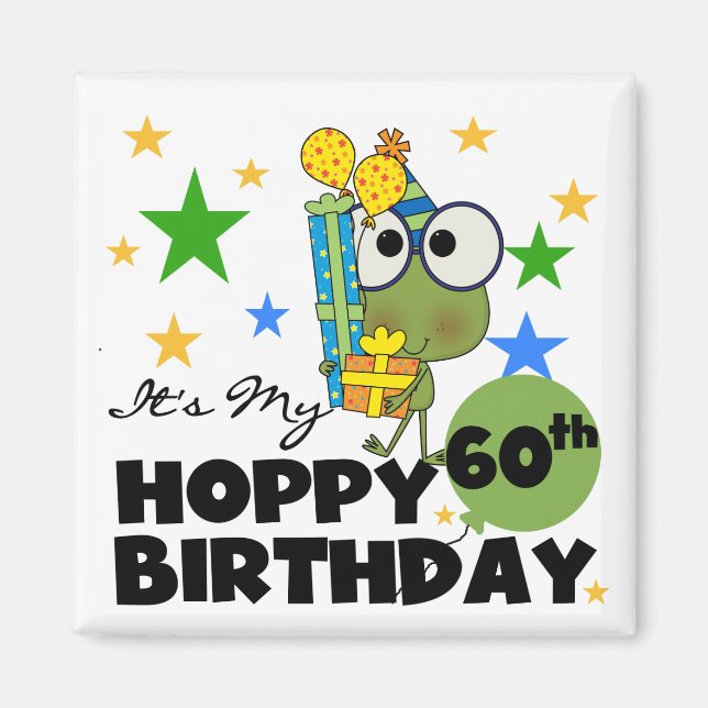 Froggie Hoppy 60th Birthday Magnet (Front)