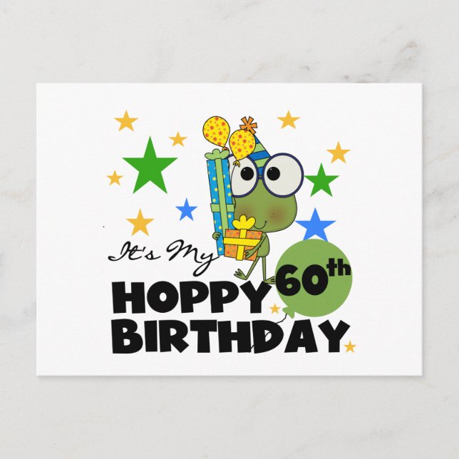 Froggie Hoppy 60th Birthday Postcard (Front)