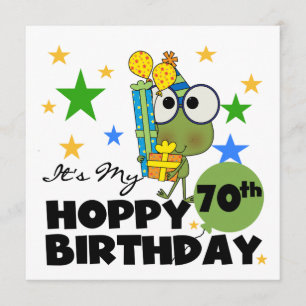 Froggie Hoppy 70th Birthday Card