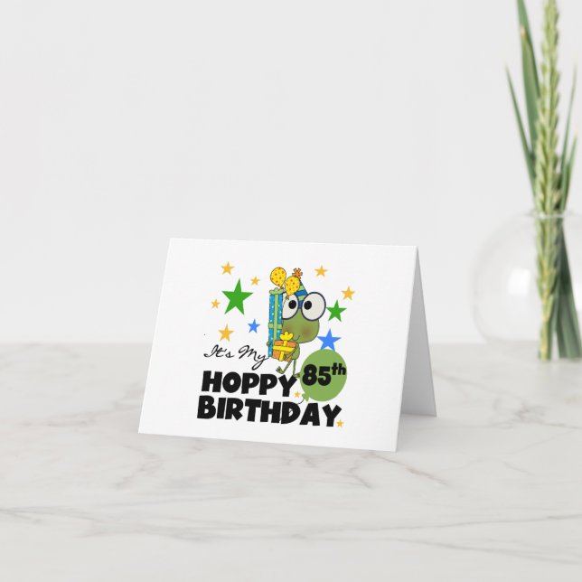 Froggie Hoppy 85th Birthday Card (Front)