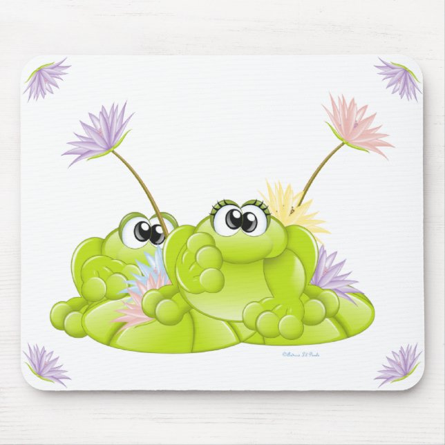 Froggie n Lilies Mouse Mat (Front)