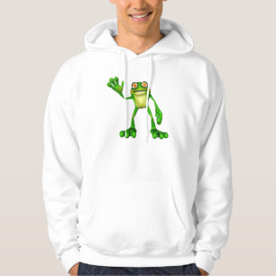 Froggie the Cute Cartoon Waving Frog Hoodie