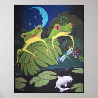 froggies and koi poster