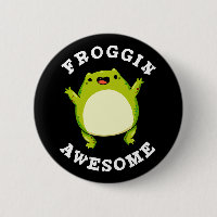 Froggin Awesome Funny Frog Pun Dark BG