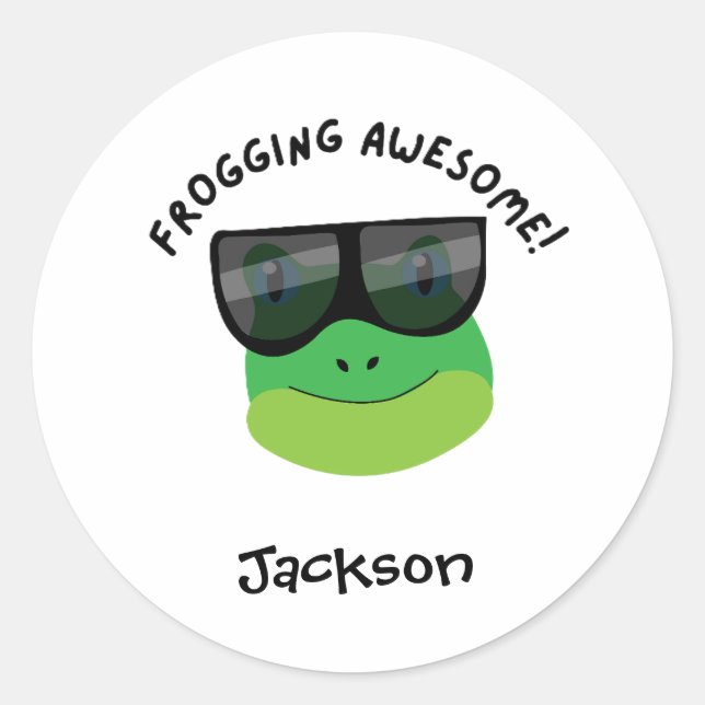 Frogging Awesome Classic Round Sticker (Front)