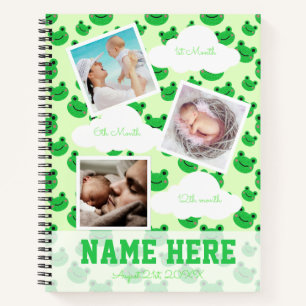 Froggy 1st birthday Baby Milestone Guest Book 