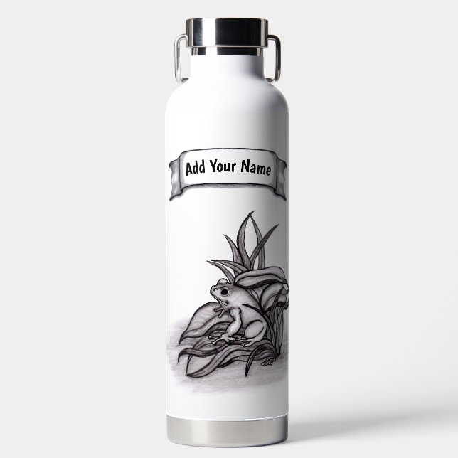 Froggy , Add Your Name Water Bottle (Front)