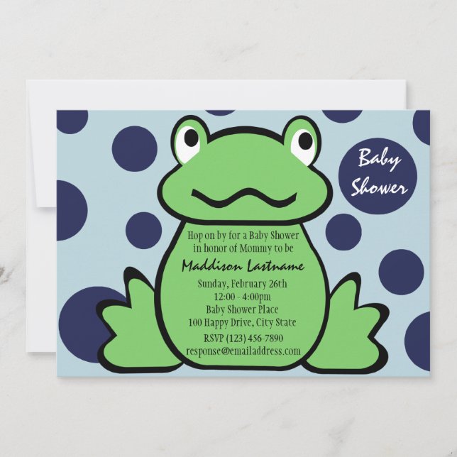 Froggy Baby Shower Invitation (Front)