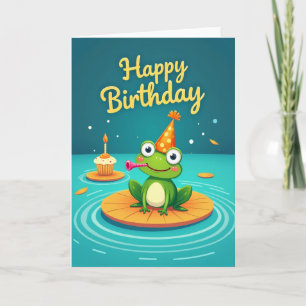 Froggy Birthday Party Card