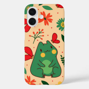 Froggy Bloom Springtime Vibes iPhone 16 Case