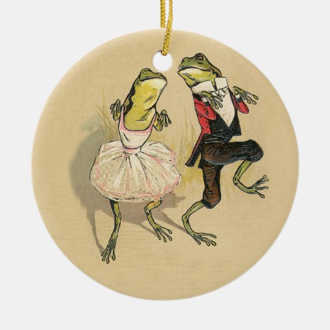 Froggy Cakewalk Ceramic Tree Decoration (Front)