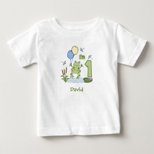 Froggy First Birthday Baby Bodysuit (Front)