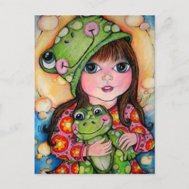 Froggy Fun - Ribbit - Frog Design Postcard (Front)