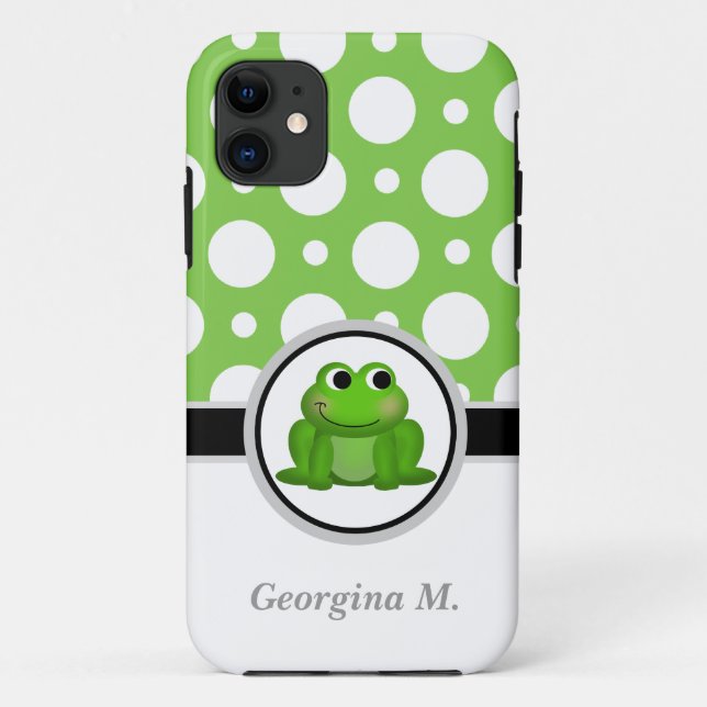 Froggy Green & White Polka Dot iPhone 5 Case (Back)