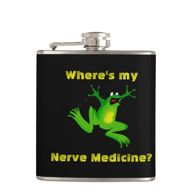 Froggy Nerve Medicine Flask (Front)