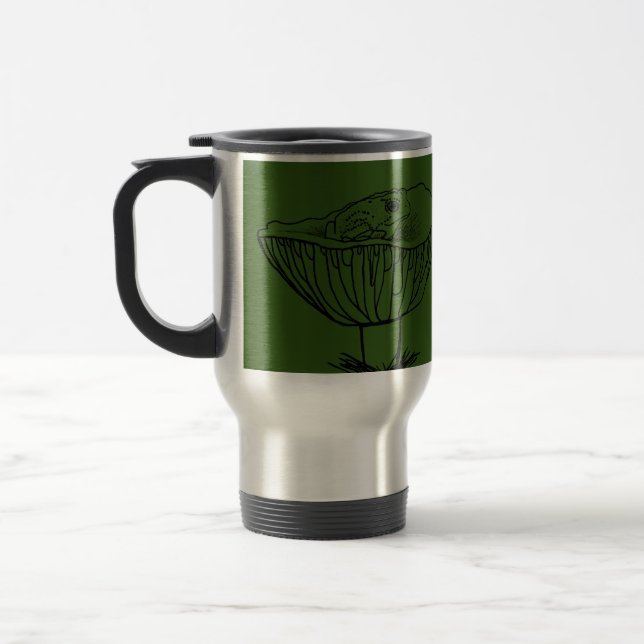 Froggy on a Mushroom Travel Mug (Left)