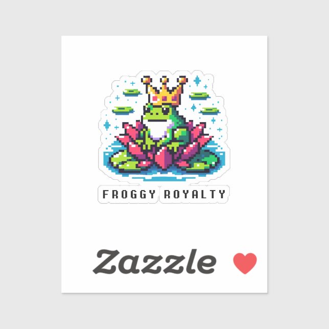 Froggy Royalty Cute Pixel Art Crowned Frog Design (Sheet)