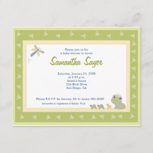 Froggy Tales Frog Prince Baby Shower 4.25 x 5.5 Invitation
