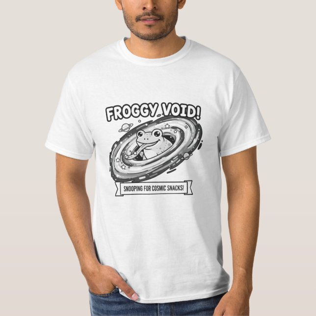 Froggy Void Funny Space Frog Cartoon T-Shirt (Front)
