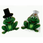 Froggy Wedding Sculpture Standing Photo Sculpture<br><div class="desc">Wedding couple sculpture</div>
