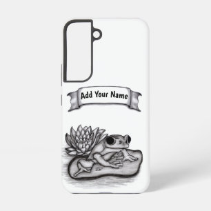 Froggy with Lotus Flower , Add Your Name Samsung Galaxy Case