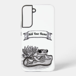 Froggy with Lotus Flower , Add Your Name Samsung Galaxy Case