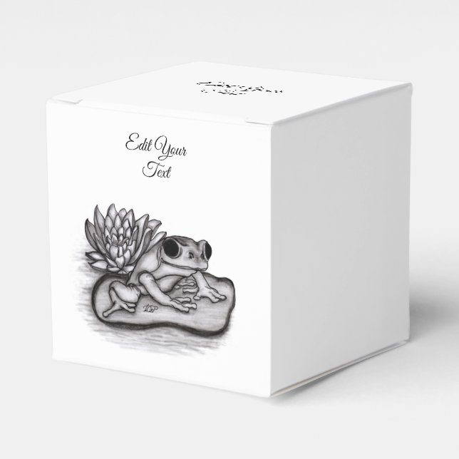 Froggy with Lotus Flower Favour Box (Front Side)
