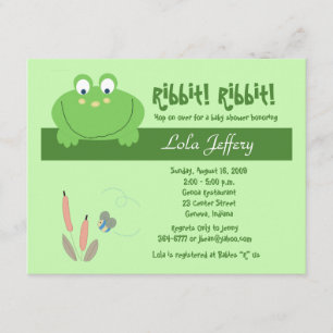Froggyville Cute Frog Baby Shower Invitation