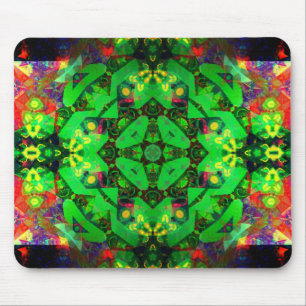 Frogiana : Green Red Geometric Arts Mousepad